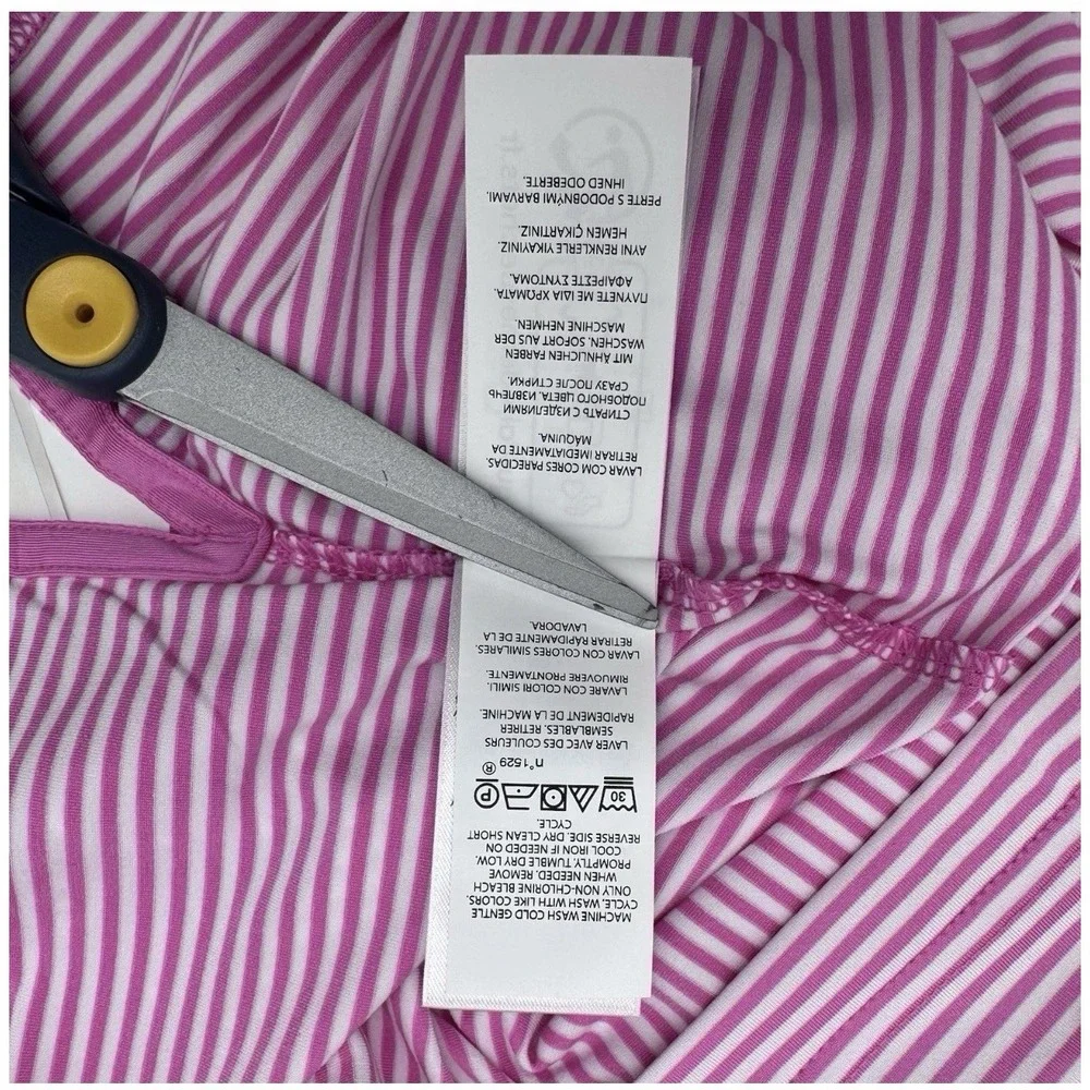 Ralph Lauren RLX Golf M2 Polo Shirt Short Sleeve Striped Pink/White SZ Large NWT